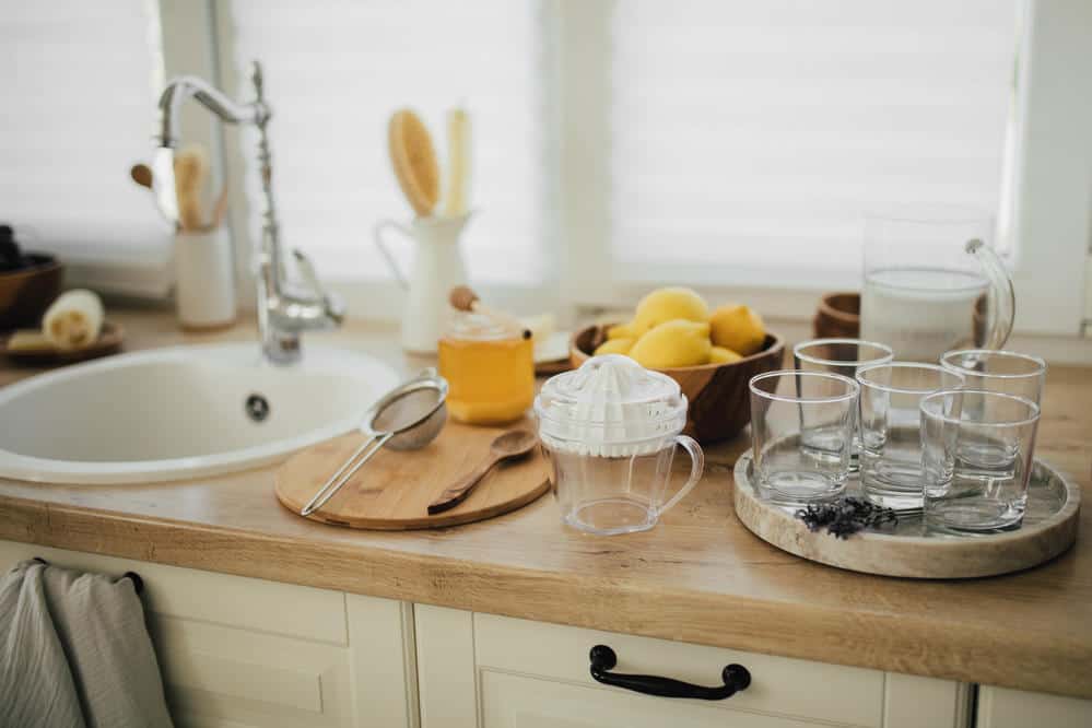 hardwood kitchen countertops at Granite Fabrication Center in Carrollton TX