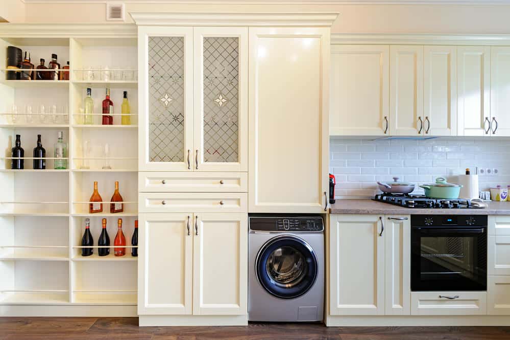 Stylish kitchen remodeling with colorful cupboards by Granite Fabrication Center in Carrollton TX